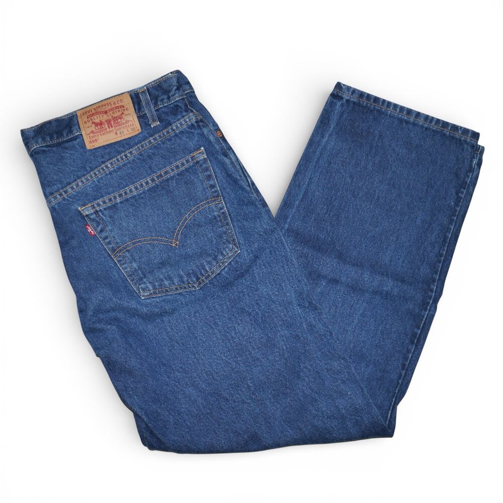 Levis 505 Regular Fit Jeans Men's Size 40x30 Straight Leg Blue VIntage Denim